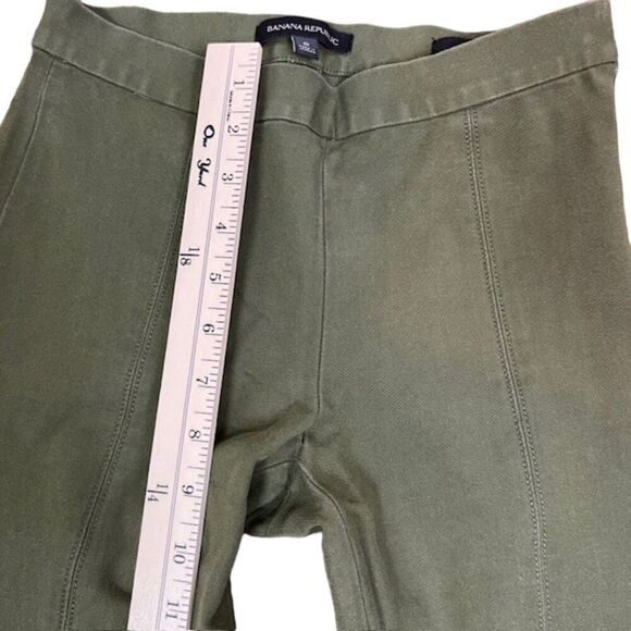 Banana Republic Devon Olive Green Flat Stretch Seamed Legging Side Zip Size 0 - Picture 5 of 12